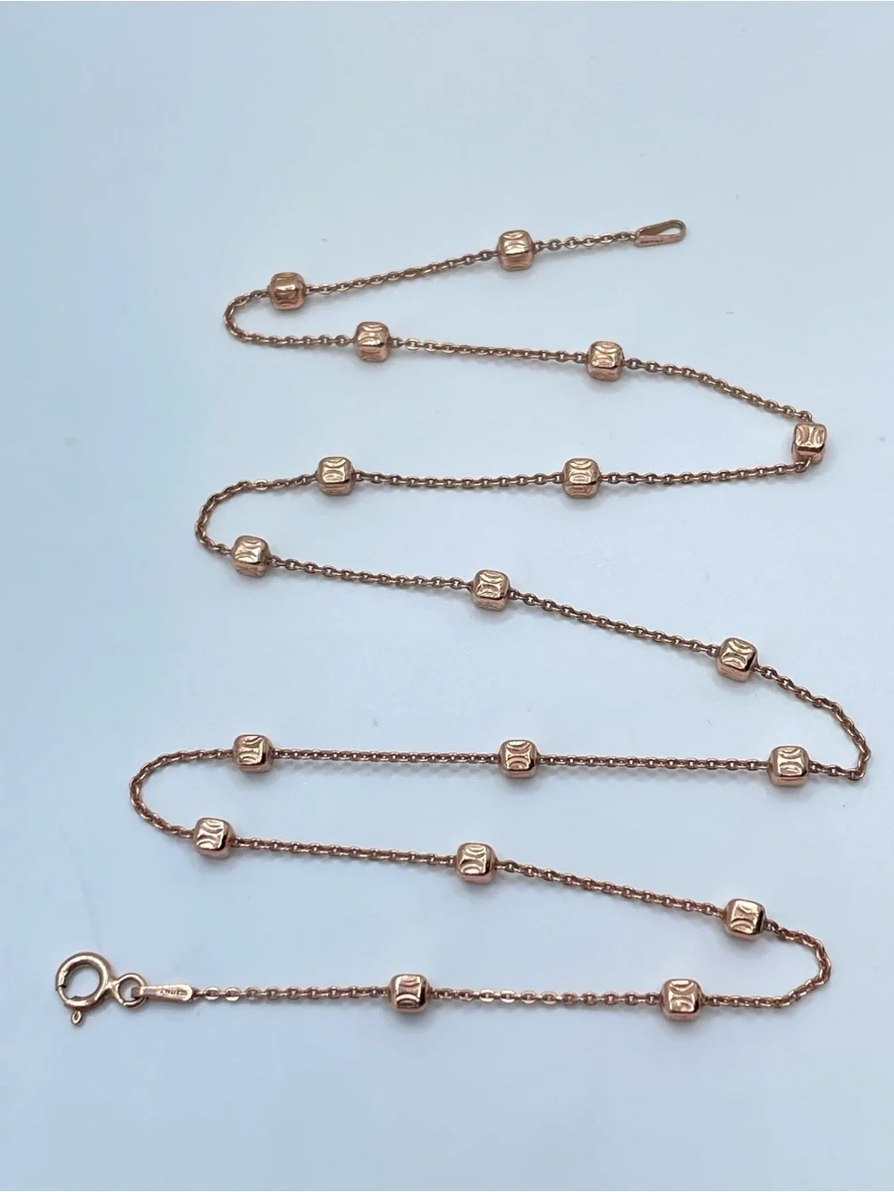 925 Italy Rose Gold Plated Sterling Silver Satellite Ball Necklace Minimalist